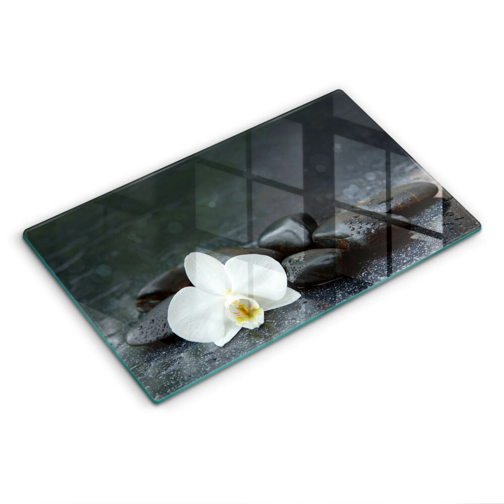 Chopping board White flower stones Zen