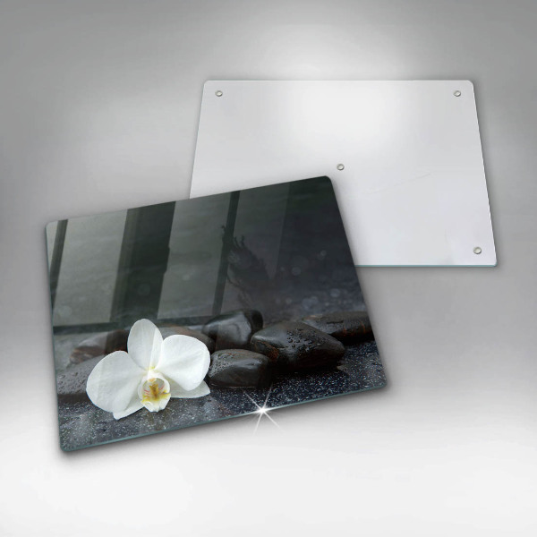 Chopping board White flower stones Zen