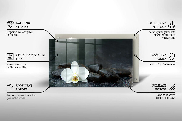 Chopping board White flower stones Zen