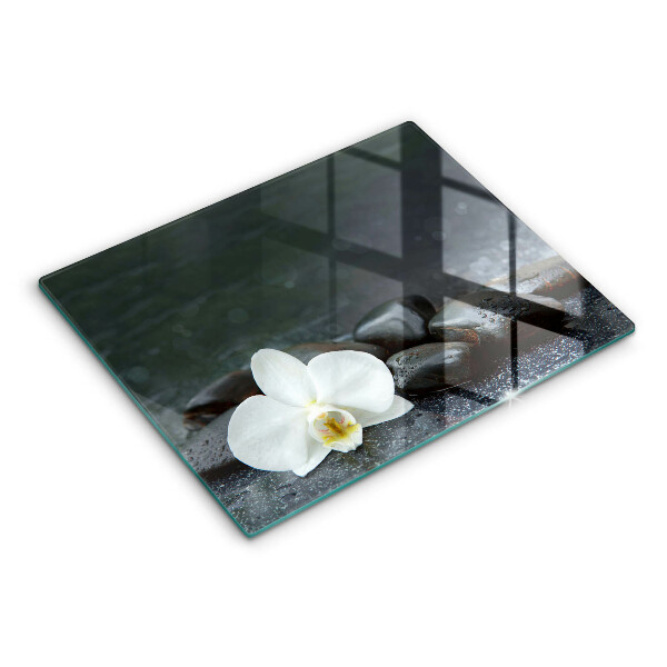 Chopping board White flower stones Zen