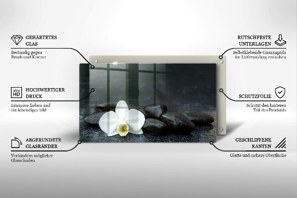 Chopping board White flower stones Zen