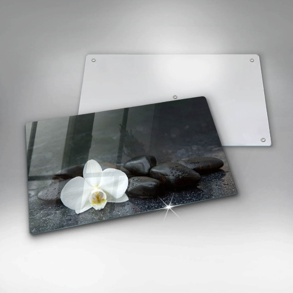 Chopping board White flower stones Zen