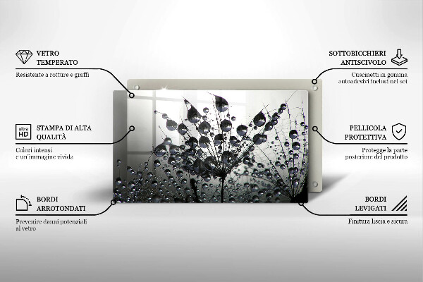 Chopping board Dandelions and dew