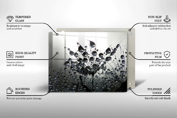Chopping board Dandelions and dew