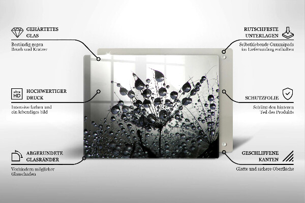 Chopping board Dandelions and dew
