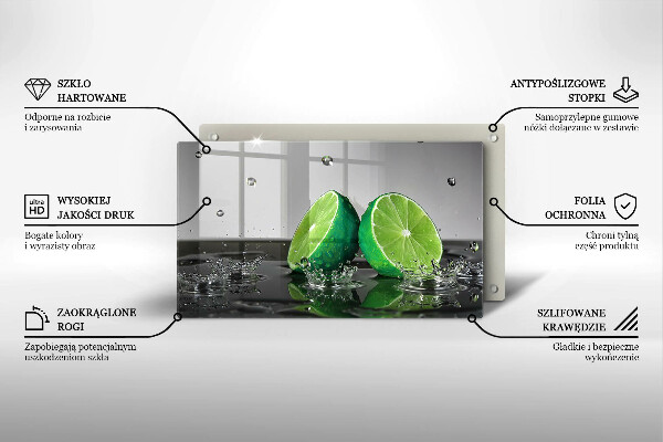 Chopping board Juicy lime and water
