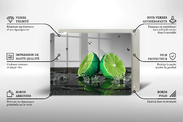 Chopping board Juicy lime and water