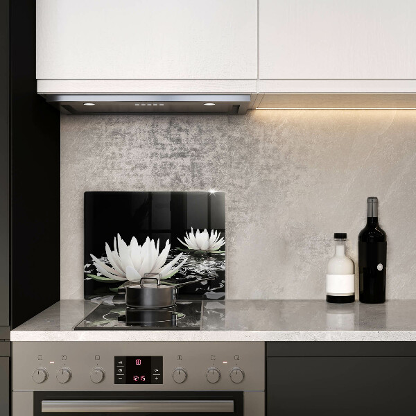 Chopping board White lilies on the water