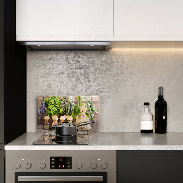 Chopping board Herbs spices and wood