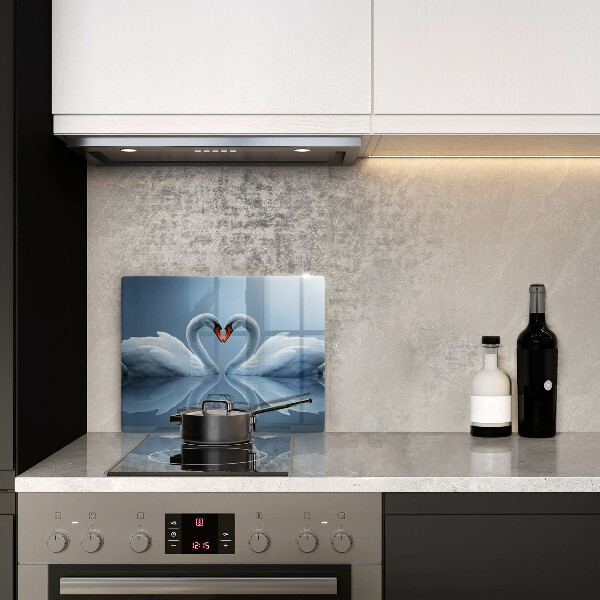 Chopping board Two swans heart