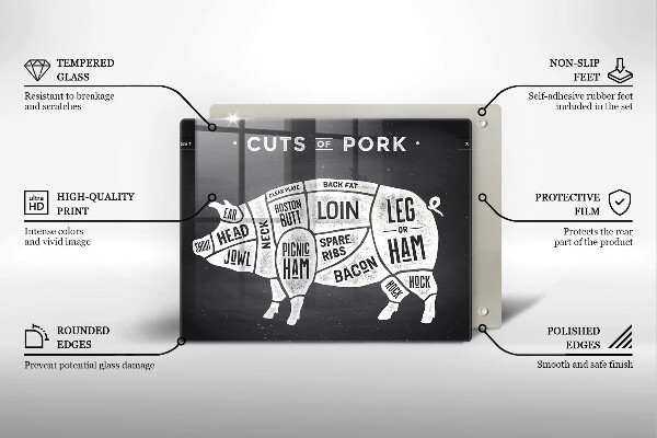 Chopping board Pork pig meat