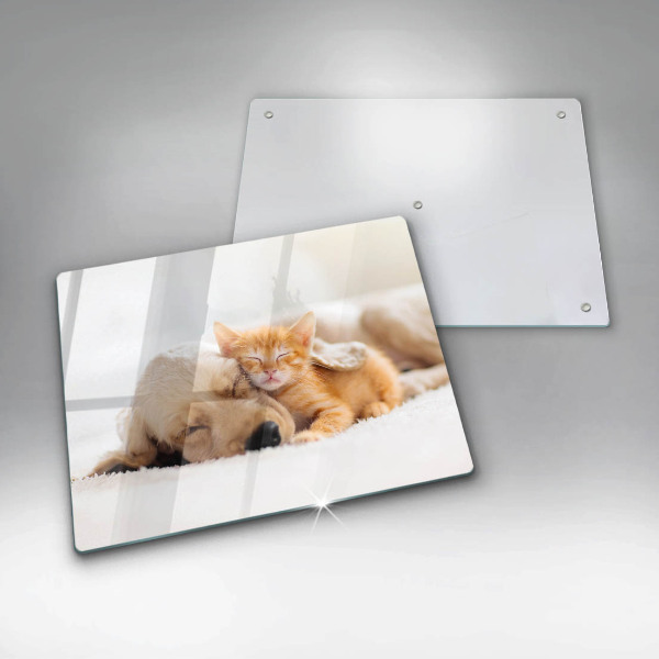 Chopping board Animals dog and cat