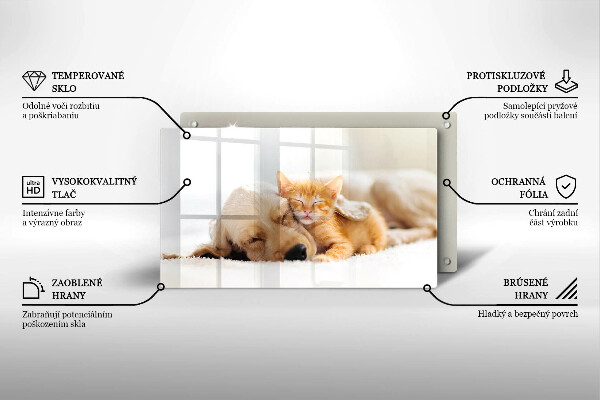 Chopping board Animals dog and cat