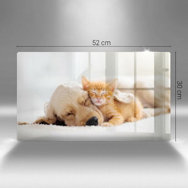 Chopping board Animals dog and cat