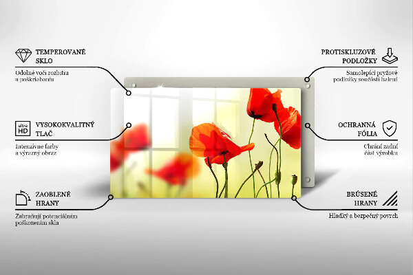 Chopping board Red flowers