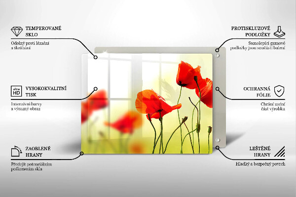 Chopping board Red flowers