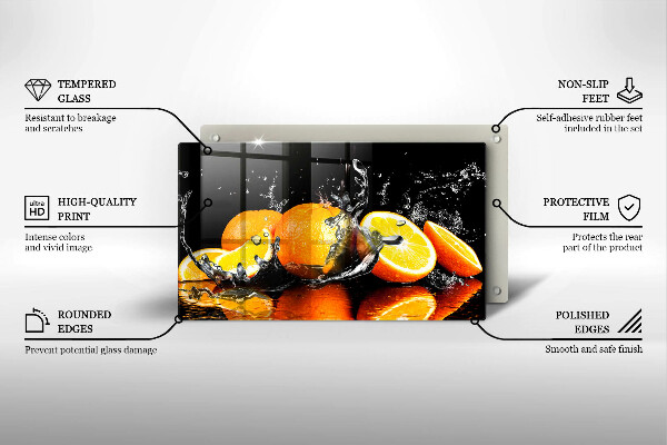 Chopping board Juicy fruit oranges