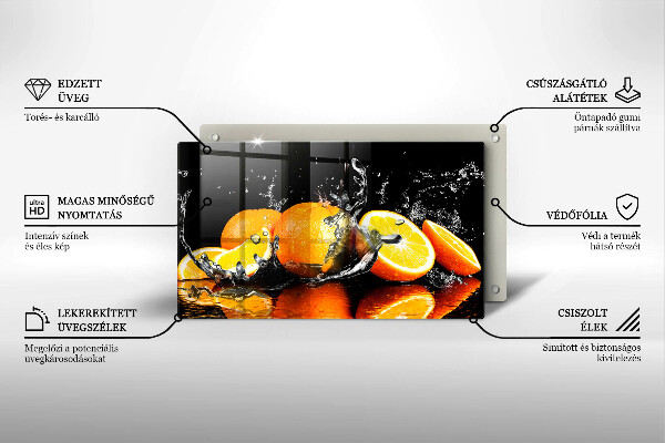 Chopping board Juicy fruit oranges
