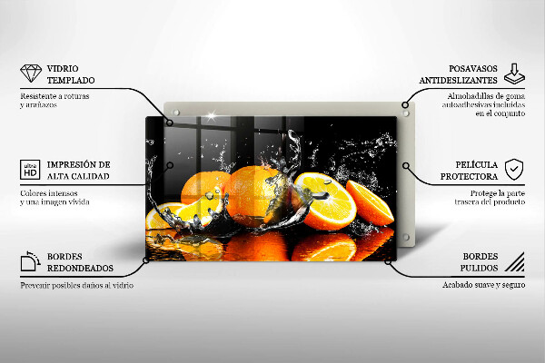 Chopping board Juicy fruit oranges