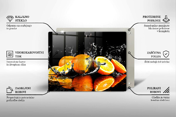 Chopping board Juicy fruit oranges