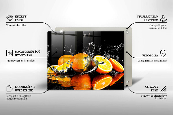 Chopping board Juicy fruit oranges