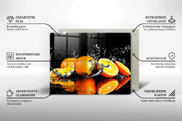 Chopping board Juicy fruit oranges