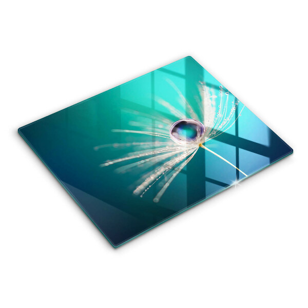 Chopping board Dew on a dandelion