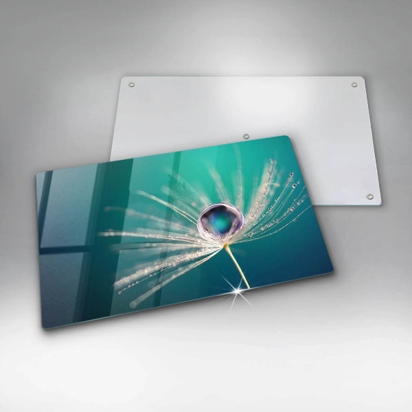 Chopping board Dew on a dandelion