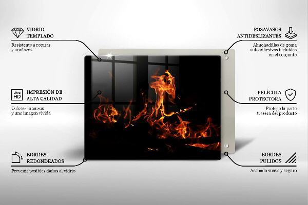 Chopping board Fire flame