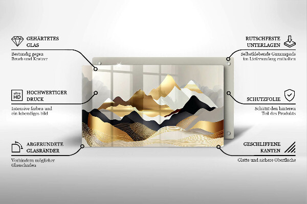 Chopping board Abstraction of golden mountains