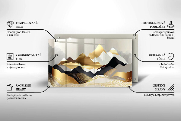 Chopping board Abstraction of golden mountains