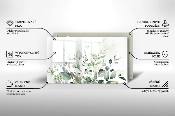 Chopping board Watercolor plants