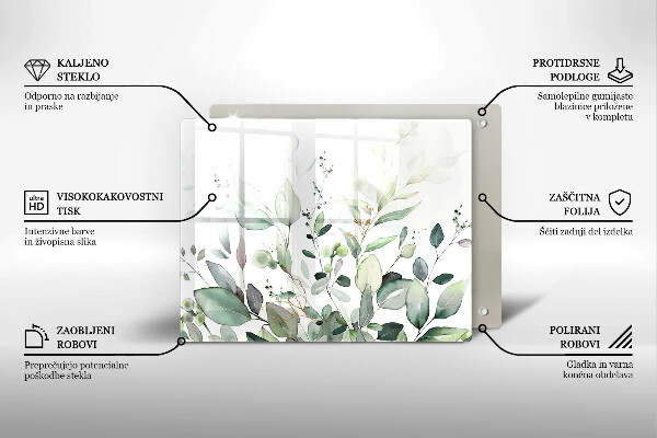 Chopping board Watercolor plants