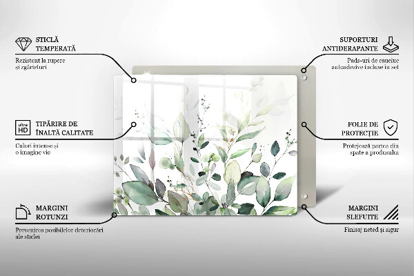 Chopping board Watercolor plants