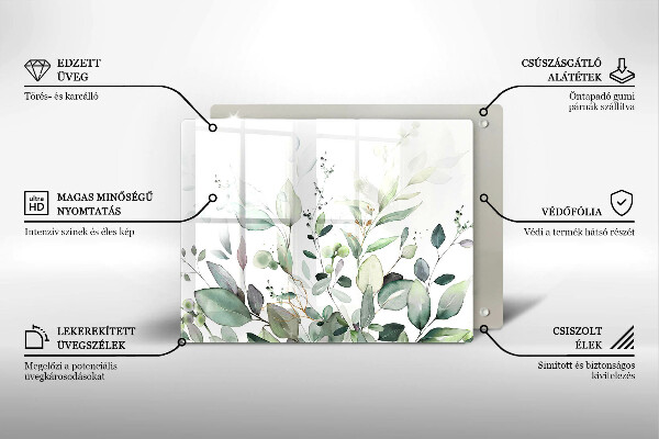 Chopping board Watercolor plants