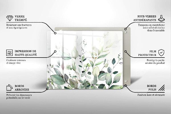 Chopping board Watercolor plants