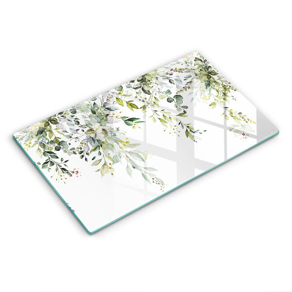 Chopping board Decorative leaves and flowers