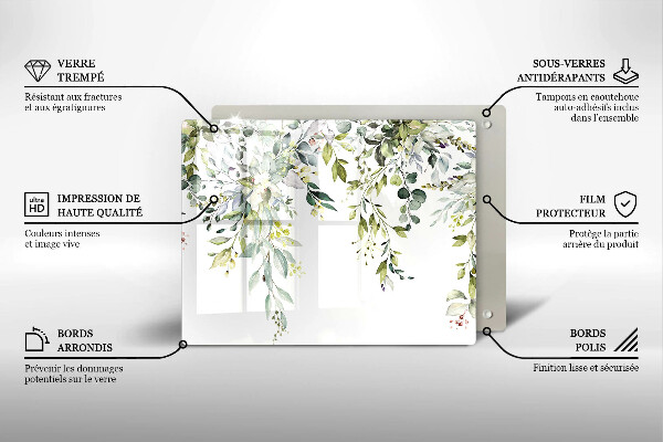 Chopping board Decorative leaves and flowers