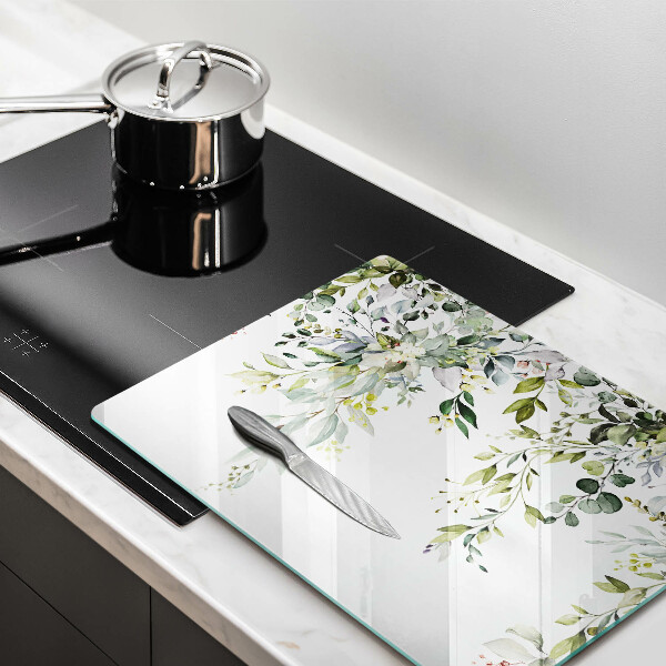 Chopping board Decorative leaves and flowers