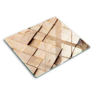 Glass worktop saver Wooden squares