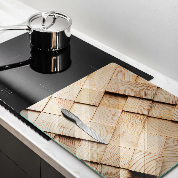 Glass worktop saver Wooden squares