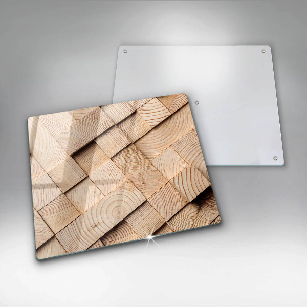 Glass worktop saver Wooden squares