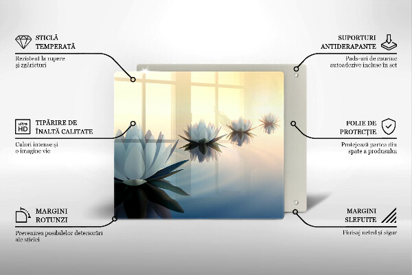 Kitchen worktop protector Lilie flowers on the water