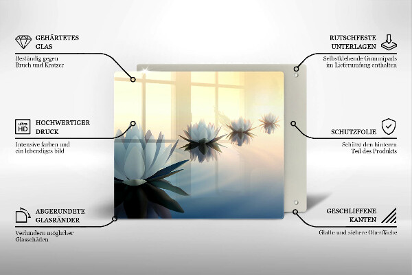 Kitchen worktop protector Lilie flowers on the water