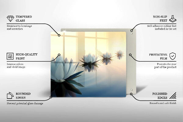 Kitchen worktop protector Lilie flowers on the water