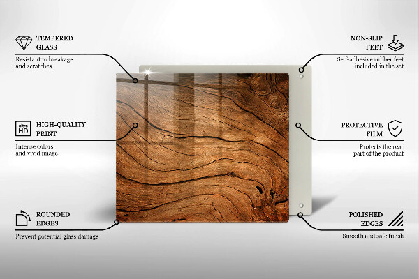 Chopping board glass Wood board texture