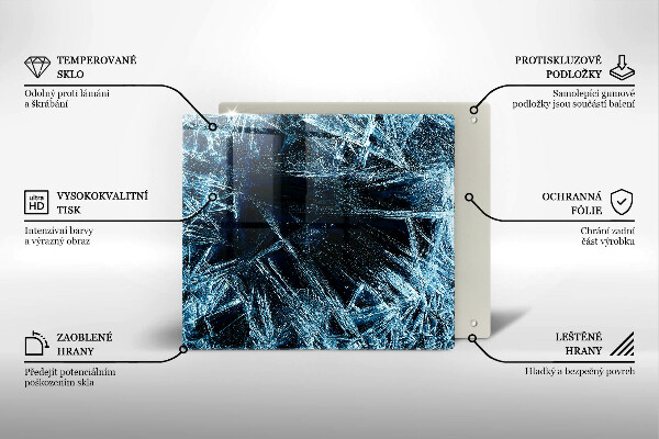 Chopping board glass Sharp ice structure