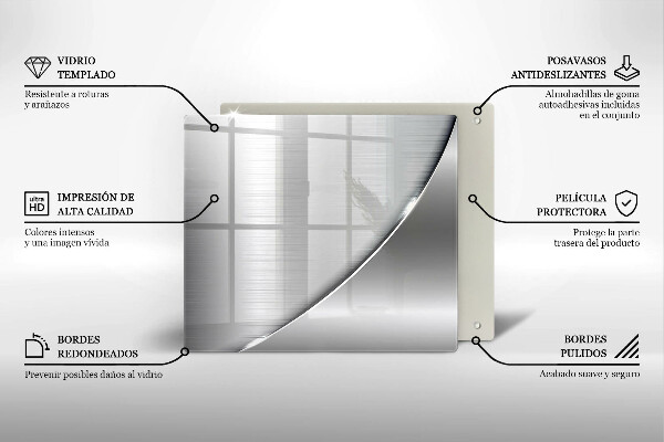 Chopping board glass Metal shapes
