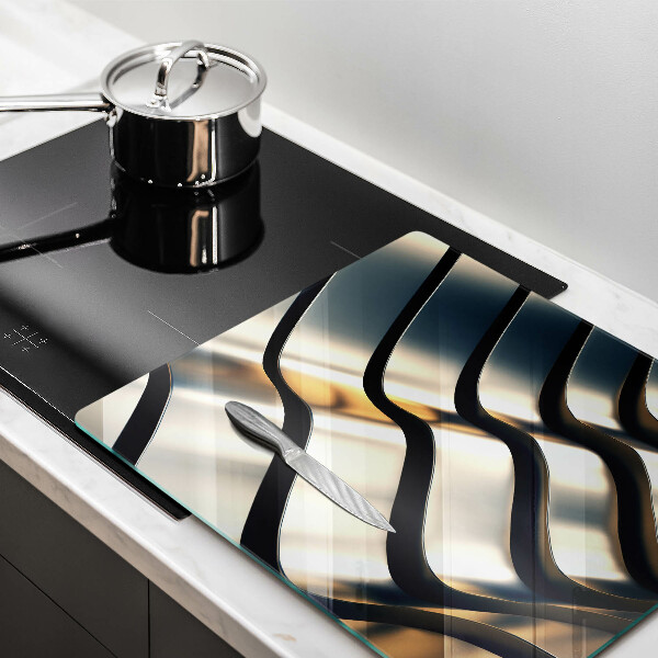 Chopping board glass 3D metal shapes