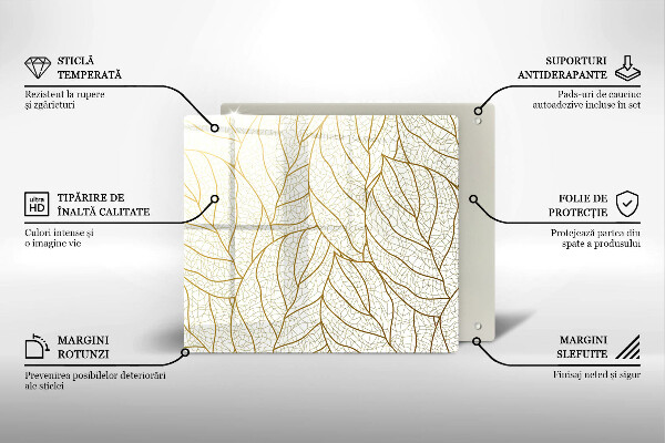 Kitchen worktop protector Line-art leaves pattern